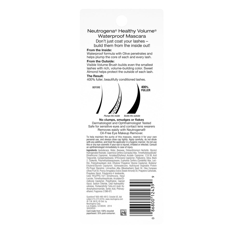 Neutrogena black swatch stroke displaying deep carbon-black pigment payoff