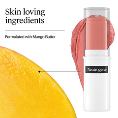 Neutrogena blush stick held in hand to show compact travel size