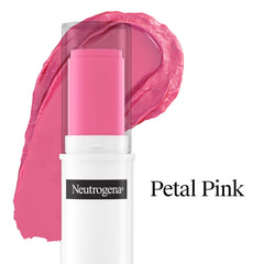 Neutrogena blush stick texture swiped on arm showing creamy blendability benefit