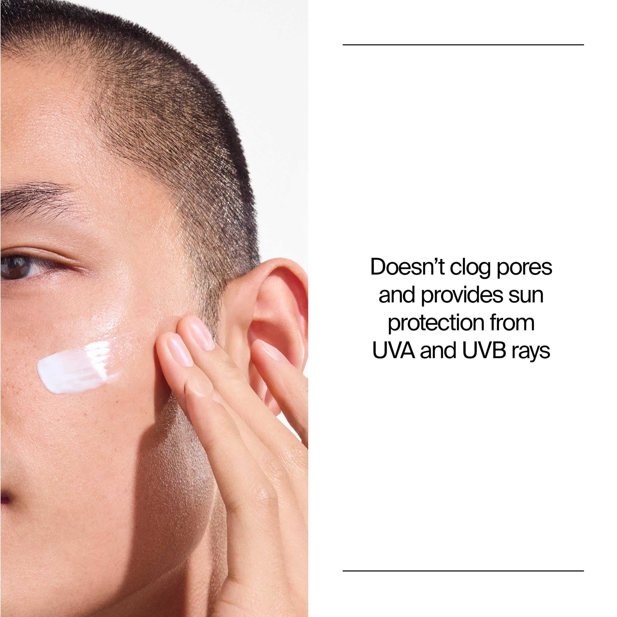 Neutrogena applying to skin demonstrating even coverage and non-greasy finish