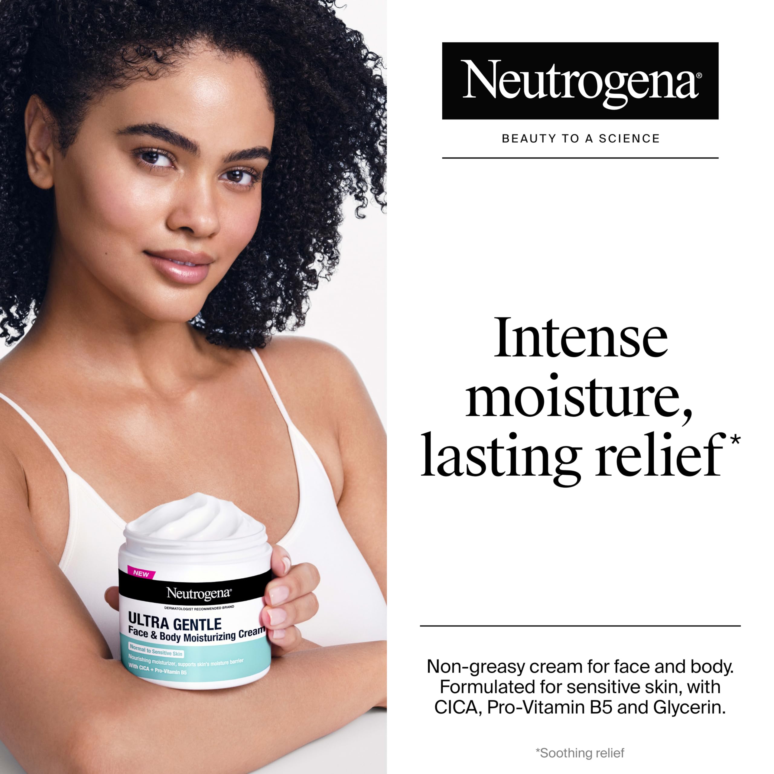 Neutrogena cream texture closeup highlighting smooth hydration and quick absorption