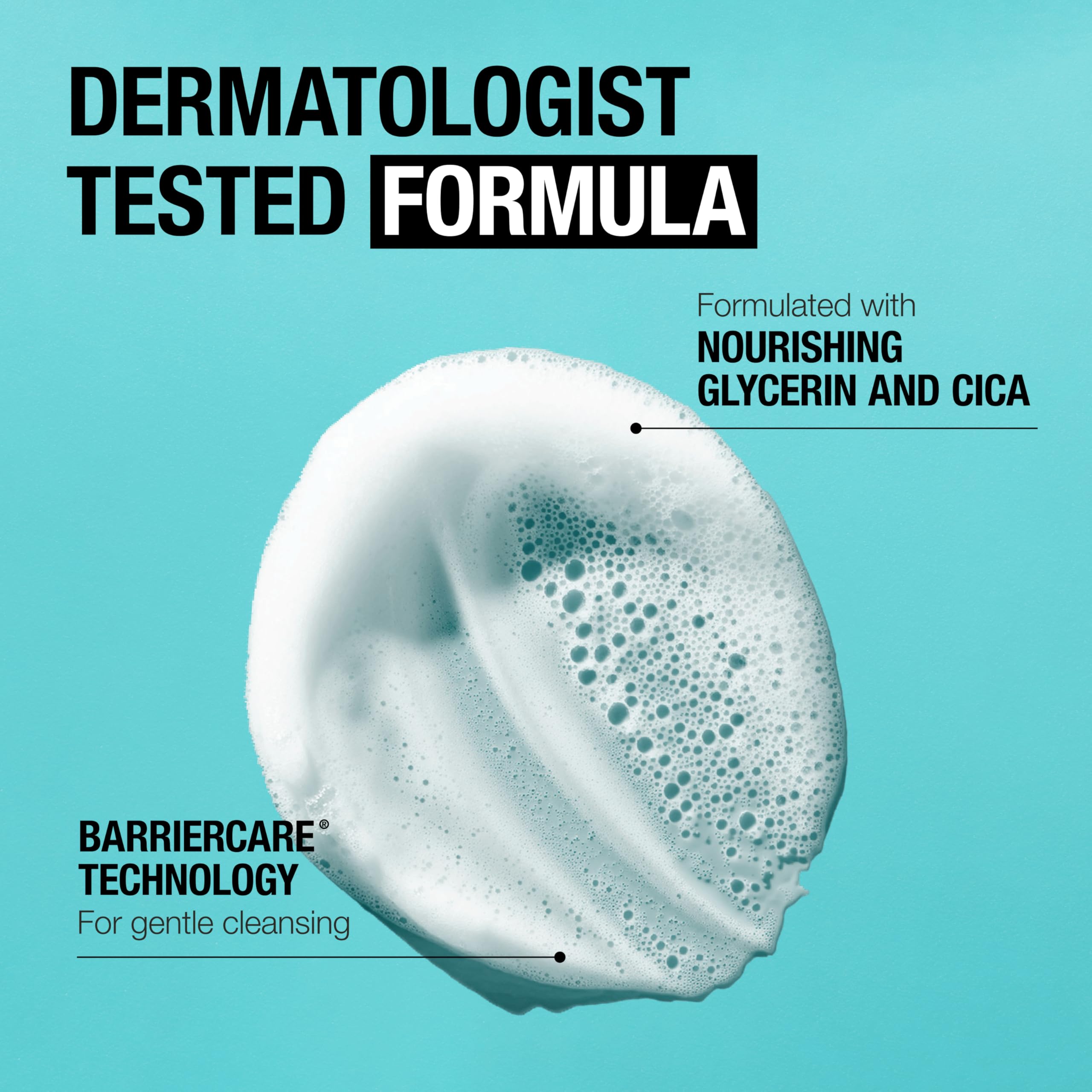Neutrogena creamy texture closeup showing smooth cream transforming into foam for gentle cleansing