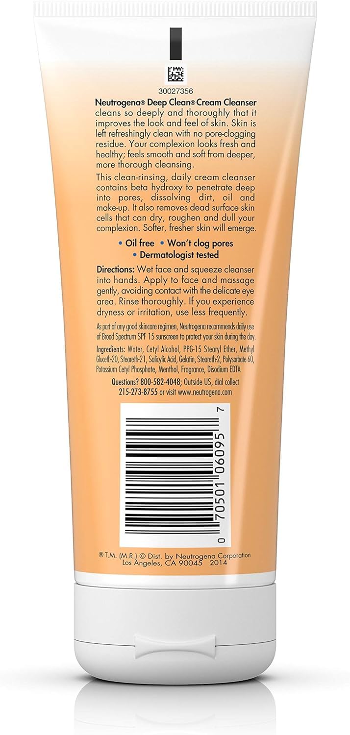 Neutrogena open cap and creamy texture ready to dispense, demonstrating gentle application