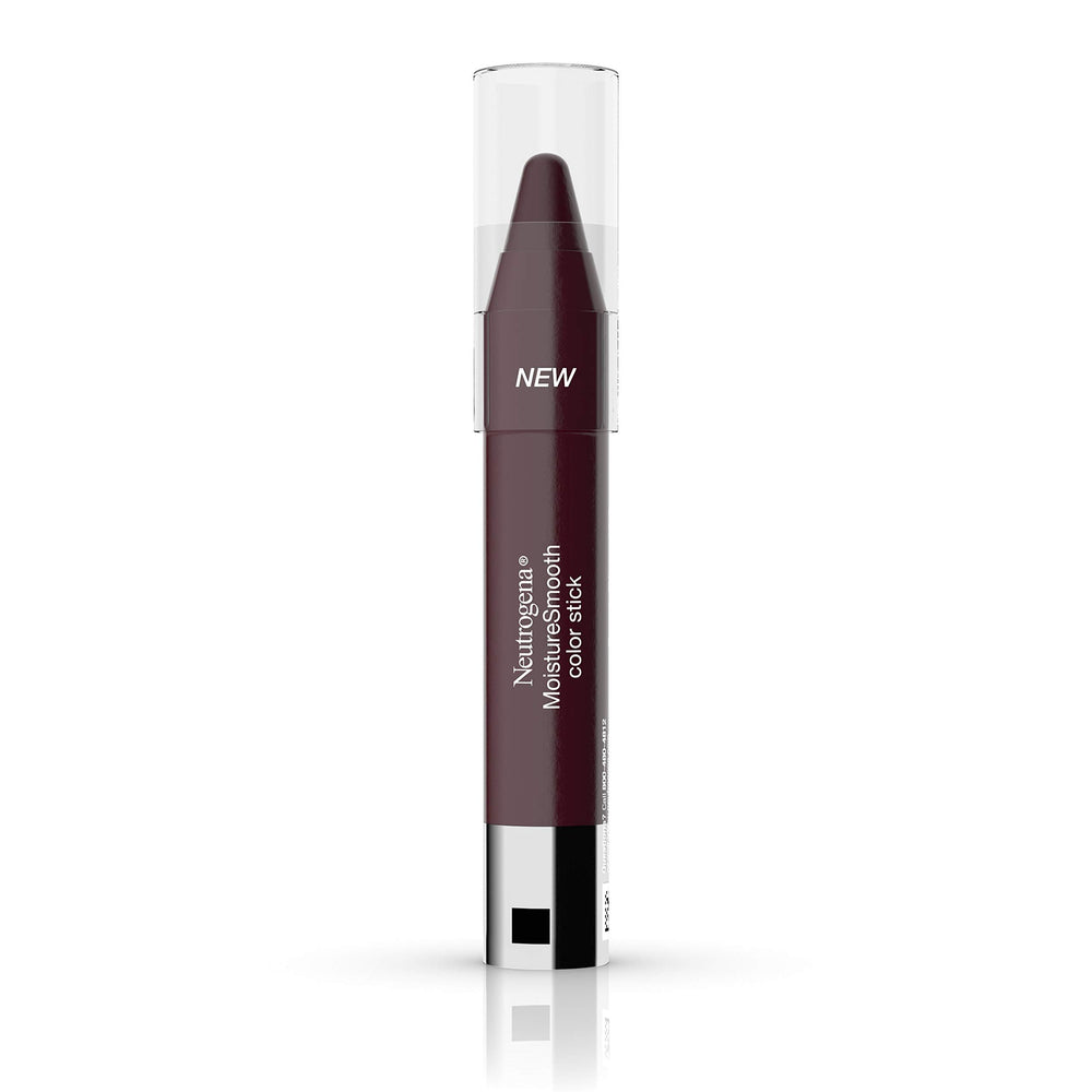 Neutrogena Deep Plum front view shows twist-up tube and color benefit