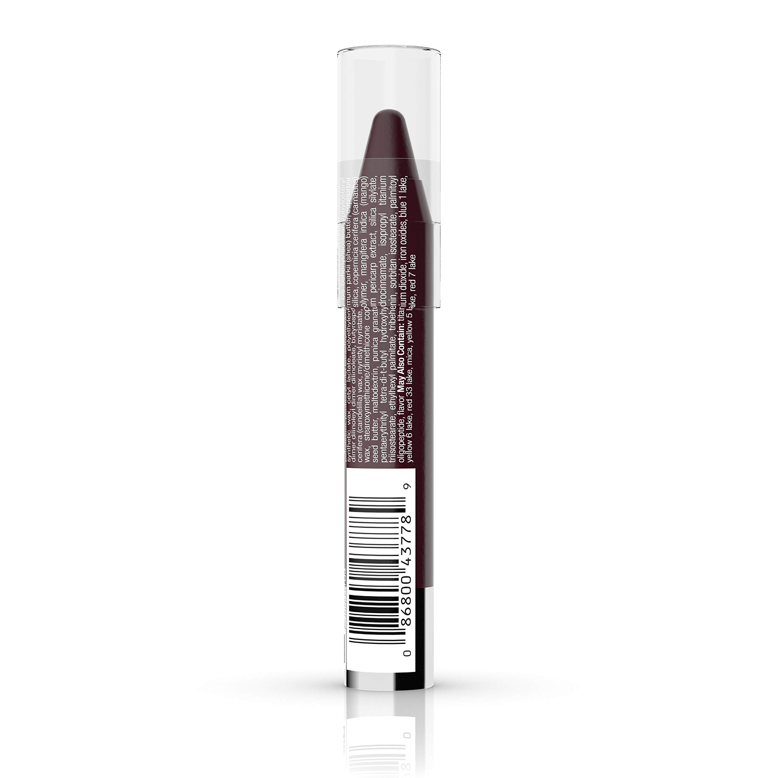 Neutrogena Deep Plum beside a coin showing compact .011 oz travel-friendly size