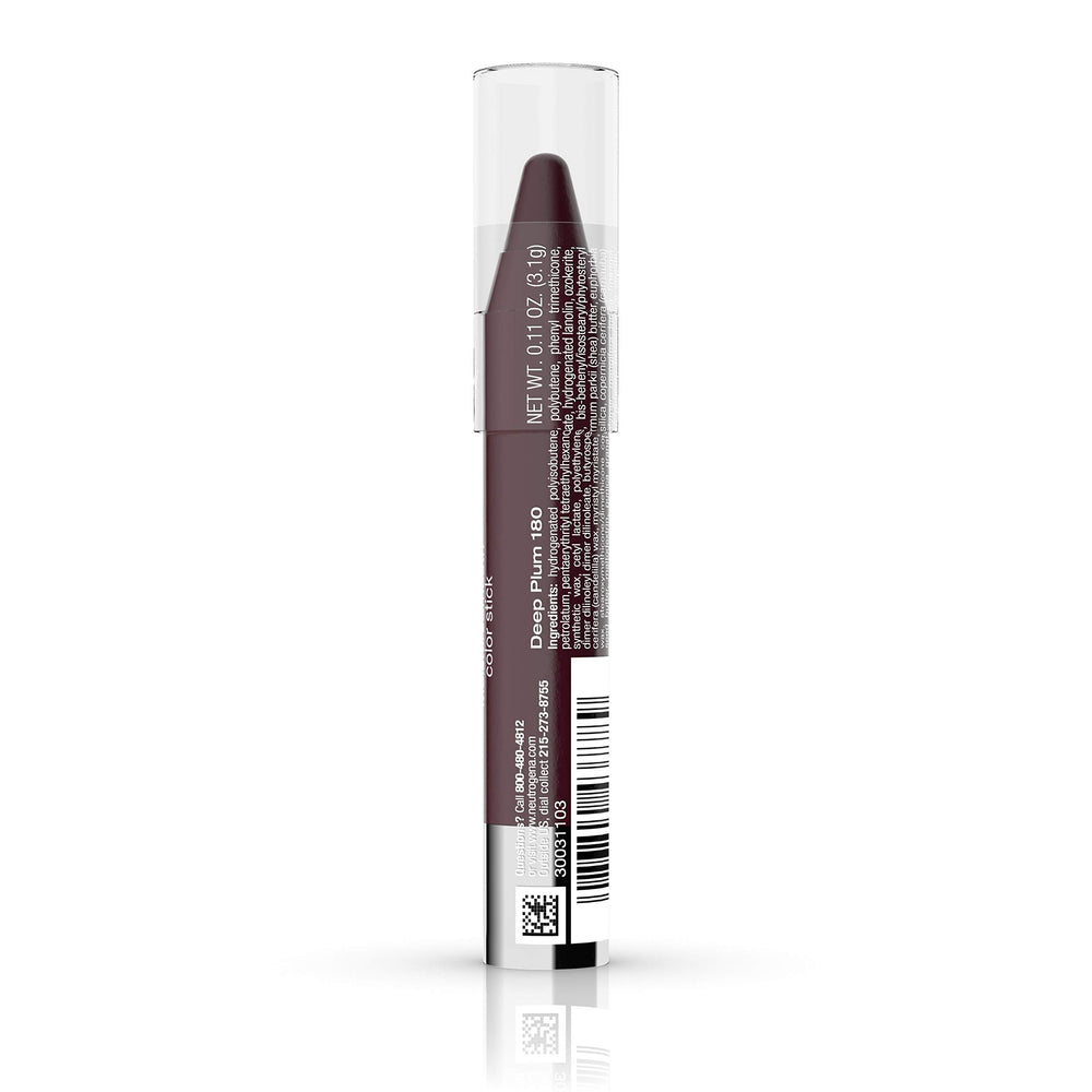 Neutrogena Deep Plum swatch on arm showing true pigment and buildable coverage