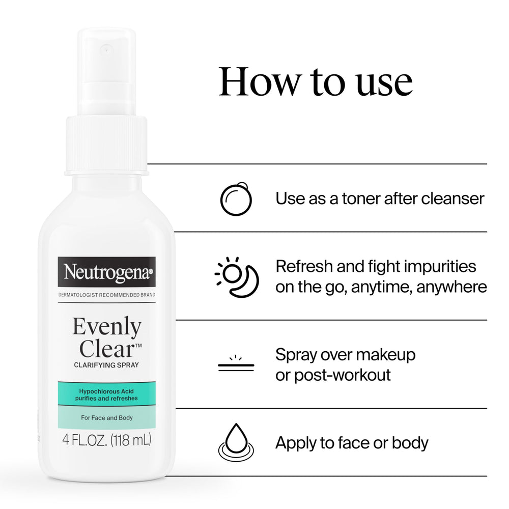 Neutrogena label detail emphasizing stabilized hypochlorous acid benefit