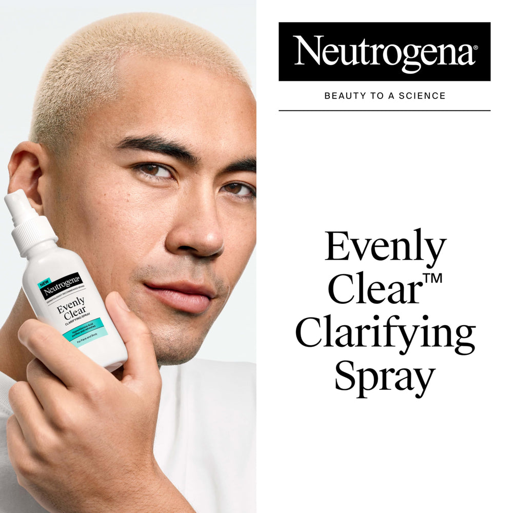 Neutrogena spray nozzle close-up demonstrating even mist delivery and convenience