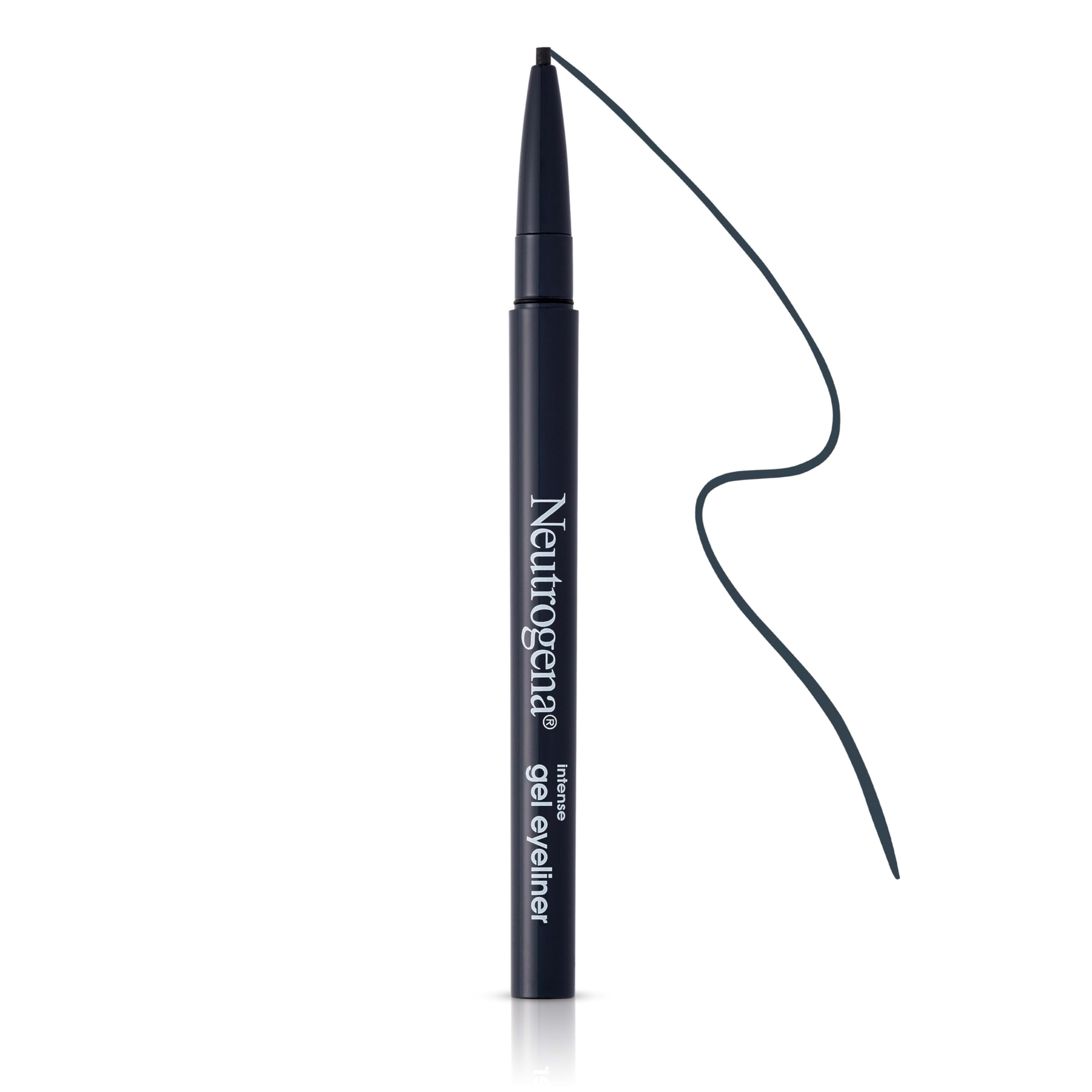 Neutrogena eyeliner applied to eye creating sharp wing for definition