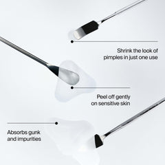Neutrogena patches on adhesive sheet displaying shapes and easy peel benefit