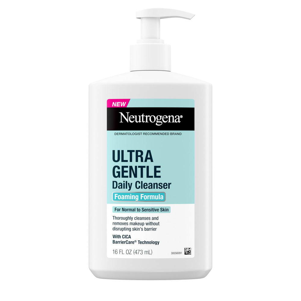 Neutrogena bottle front pump showing product for easy daily dispensing