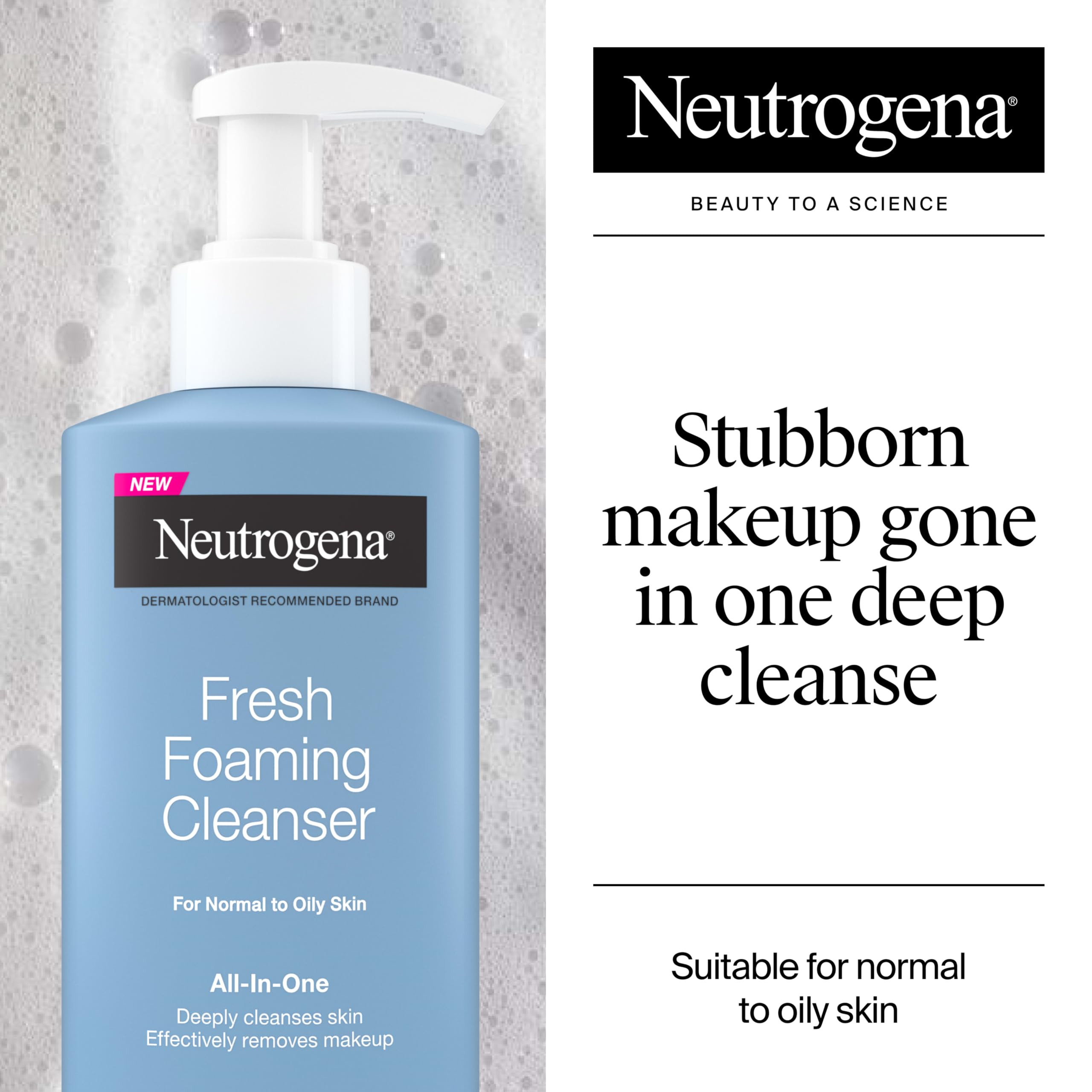 Neutrogena foamy lather texture demonstrating gentle effective cleansing