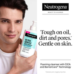 Neutrogena foam texture on hand demonstrating gentle soft lather benefit