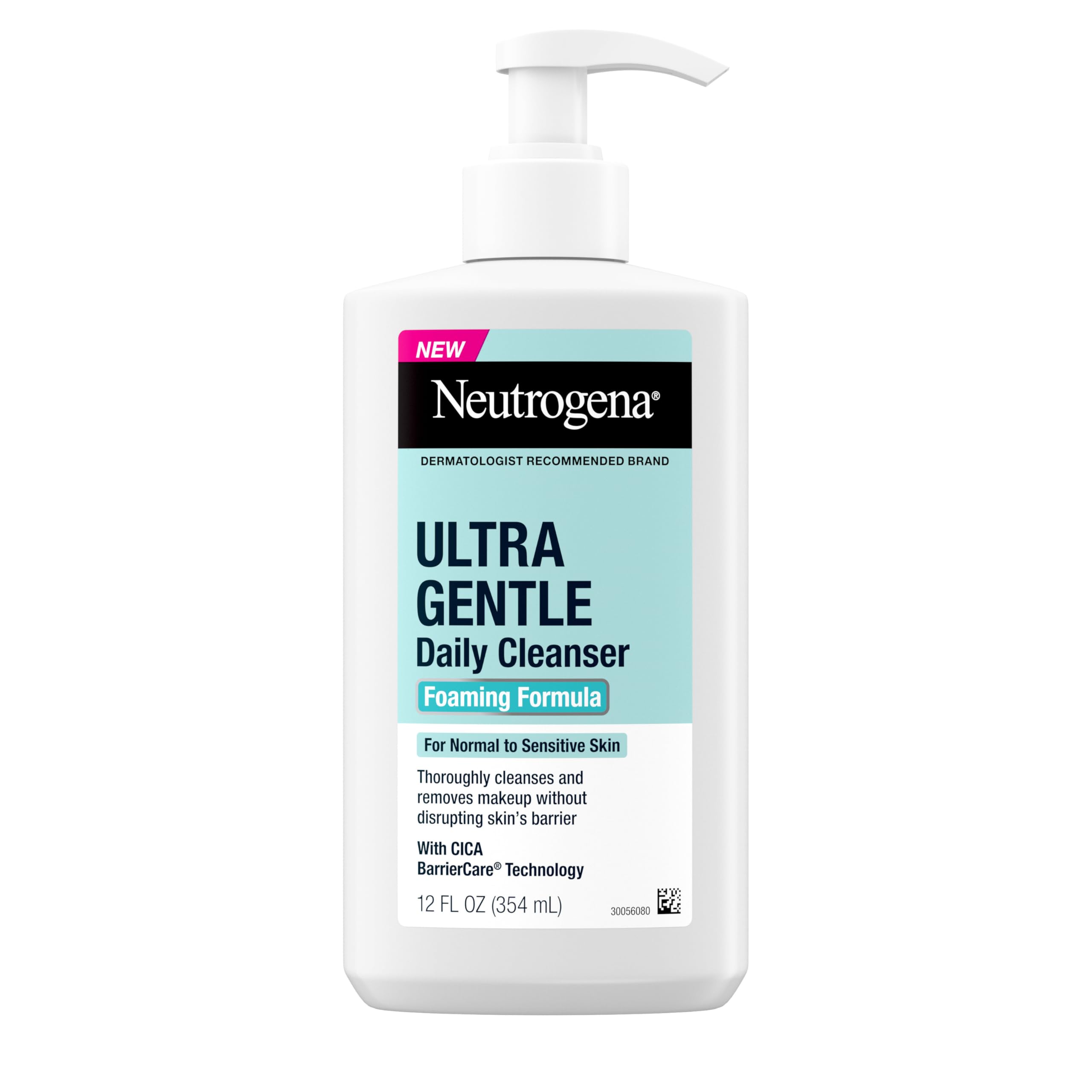 Neutrogena front packaging showing gentle foaming cleanser, clear benefits