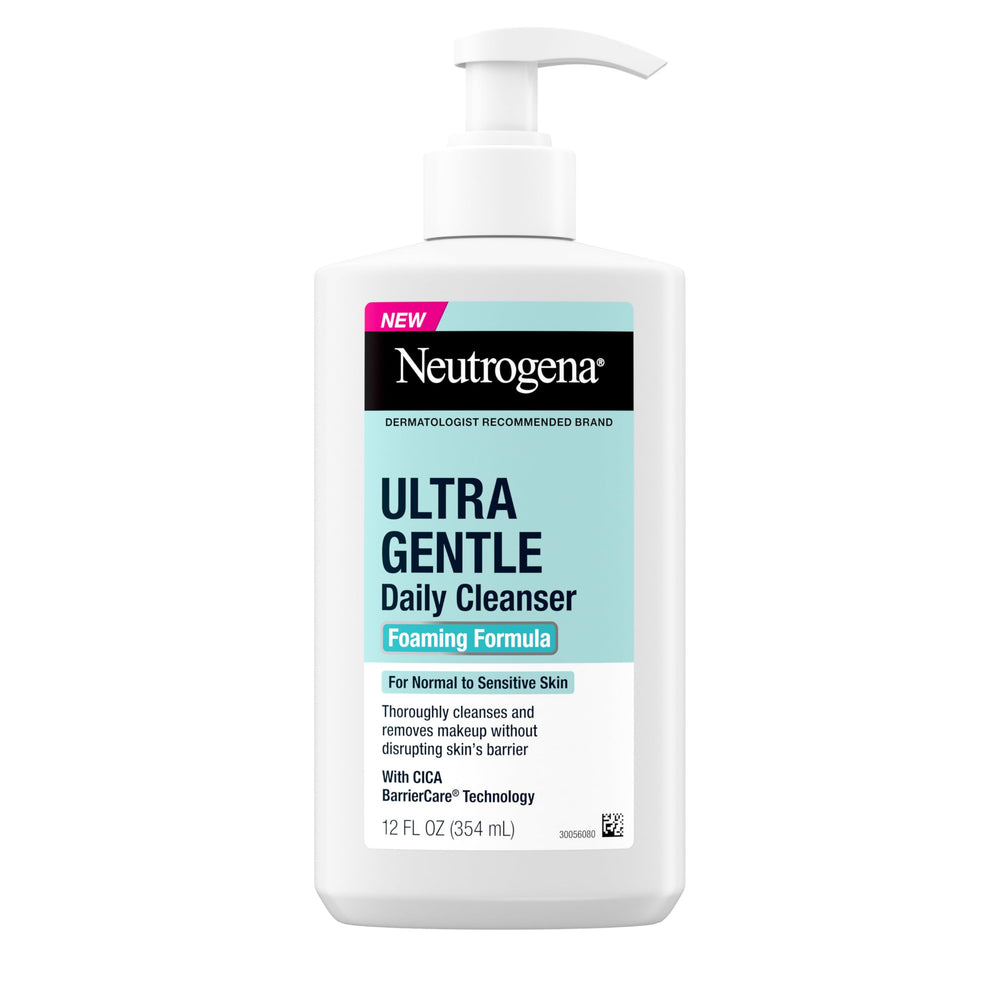 Neutrogena front packaging showing gentle foaming cleanser, clear benefits