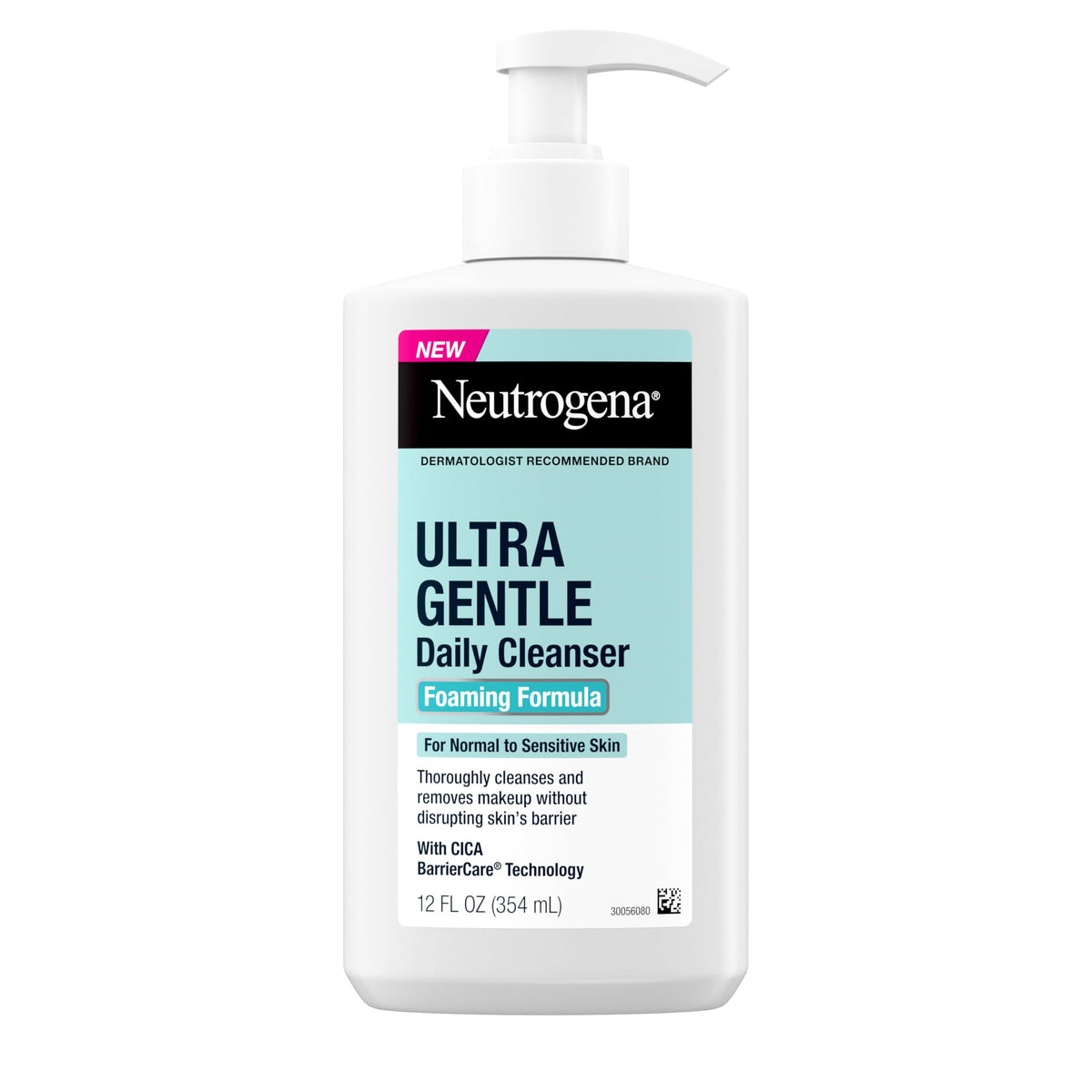 Neutrogena front packaging showing gentle foaming cleanser, clear benefits