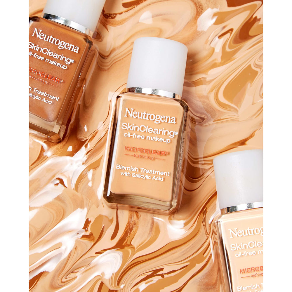 Neutrogena foundation blended on hand showing coverage and breathable finish benefit