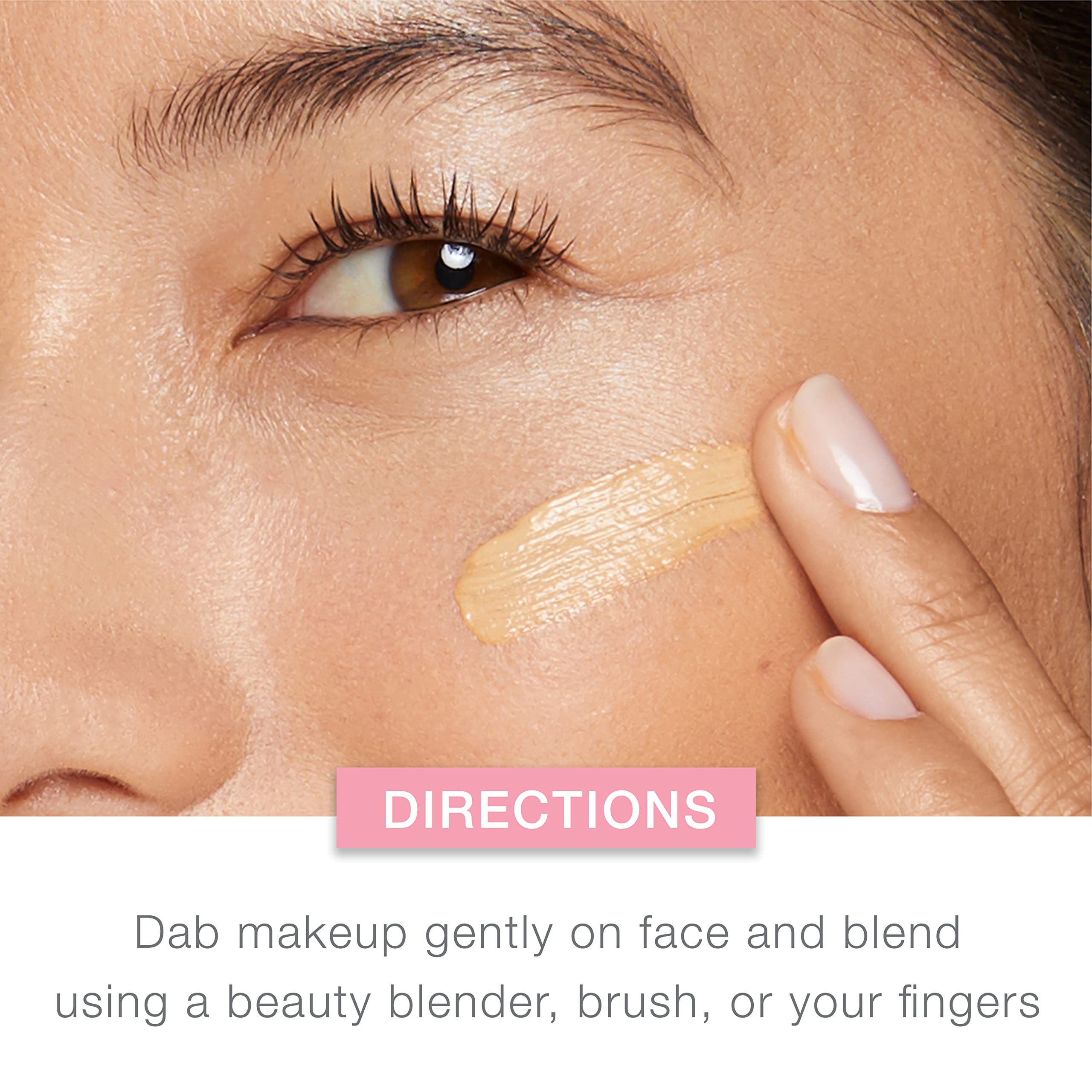 Neutrogena foundation next to ruler showing 1 fl. oz. size for travel convenience