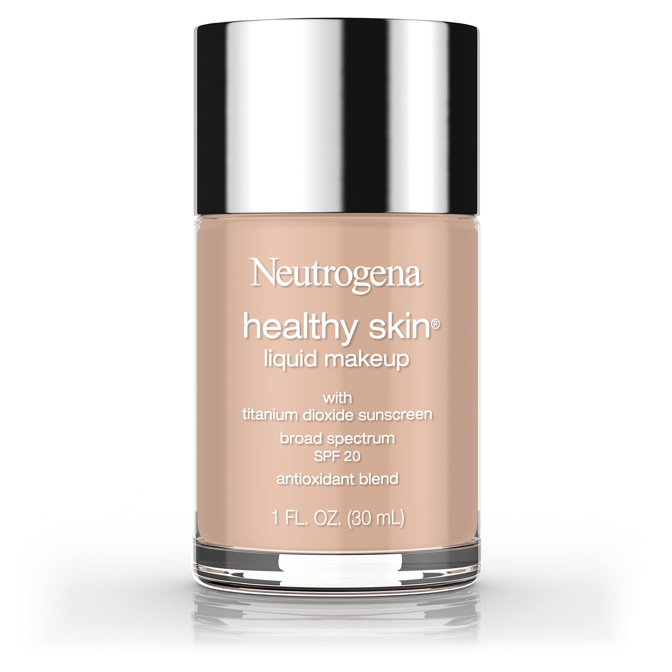 Neutrogena foundation front view showing warm beige 90 shade and smooth coverage
