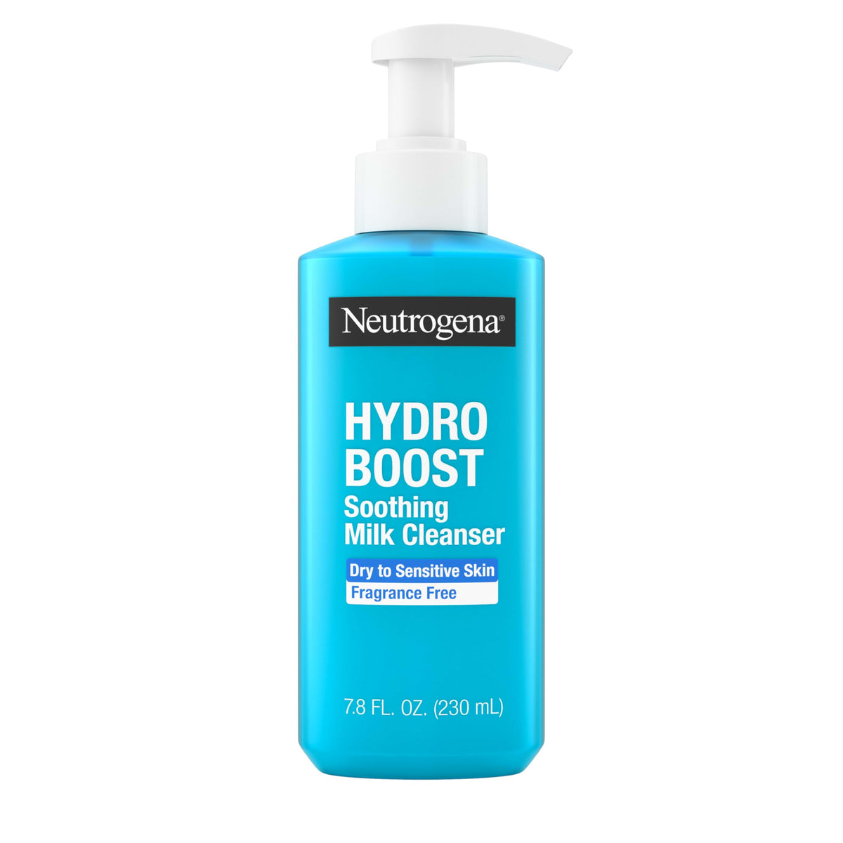 Neutrogena front bottle showing Hydro Boost label and soothing milk benefit