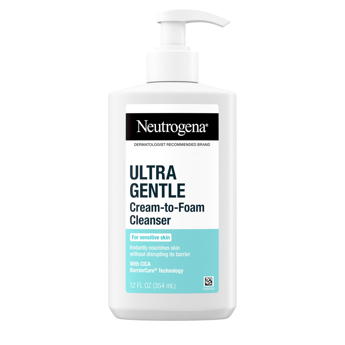 Neutrogena front packaging 12oz showing bottle and brand, conveys gentle daily cleansing