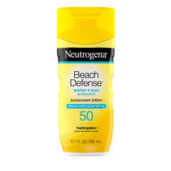 Neutrogena front packaging showing SPF 50 and beach defense benefits