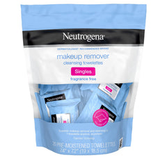 Neutrogena front packaging showing individually wrapped 20-count for travel convenience