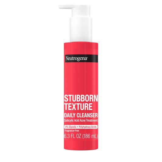 Neutrogena front packaging showing bottle and brand, clear benefit of effective cleansing