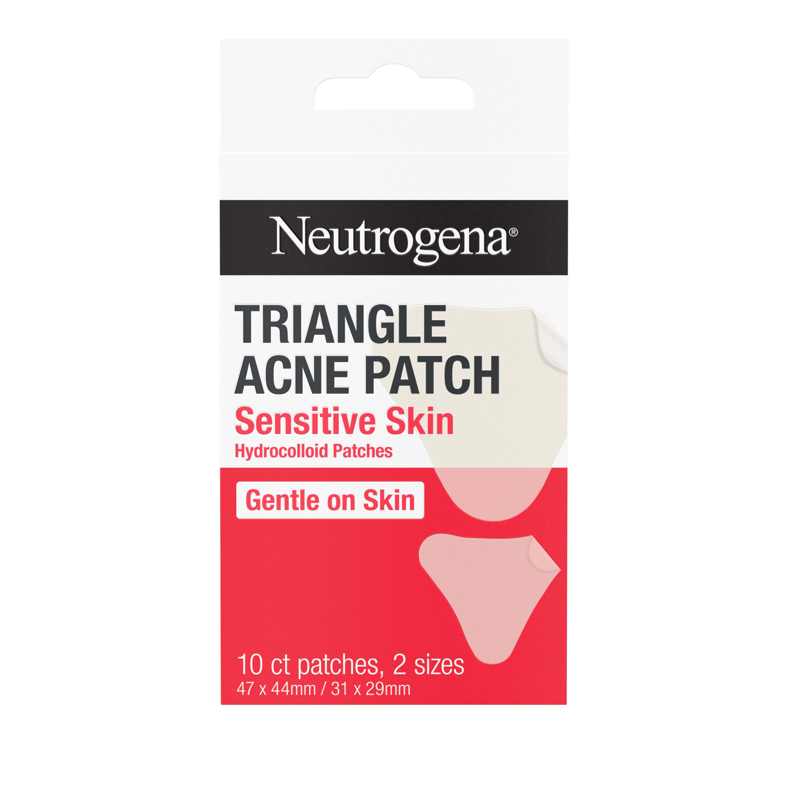 Neutrogena front packaging showing triangle acne patch pack benefits