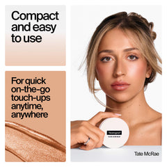 neutrogena close-up of balm texture melting on skin for smooth blend and radiant finish