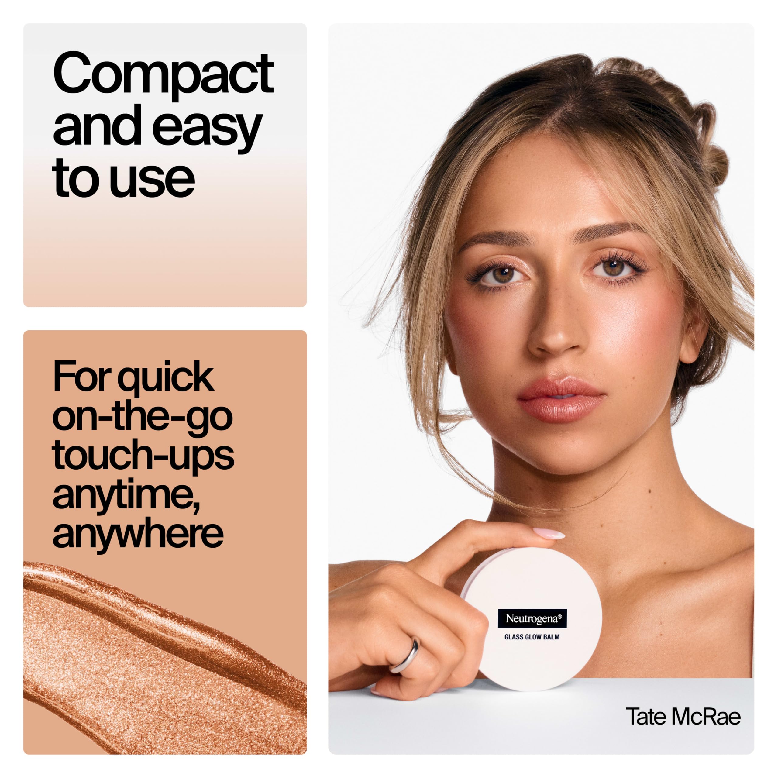 Neutrogena balm texture close-up displaying blendable creamy glow