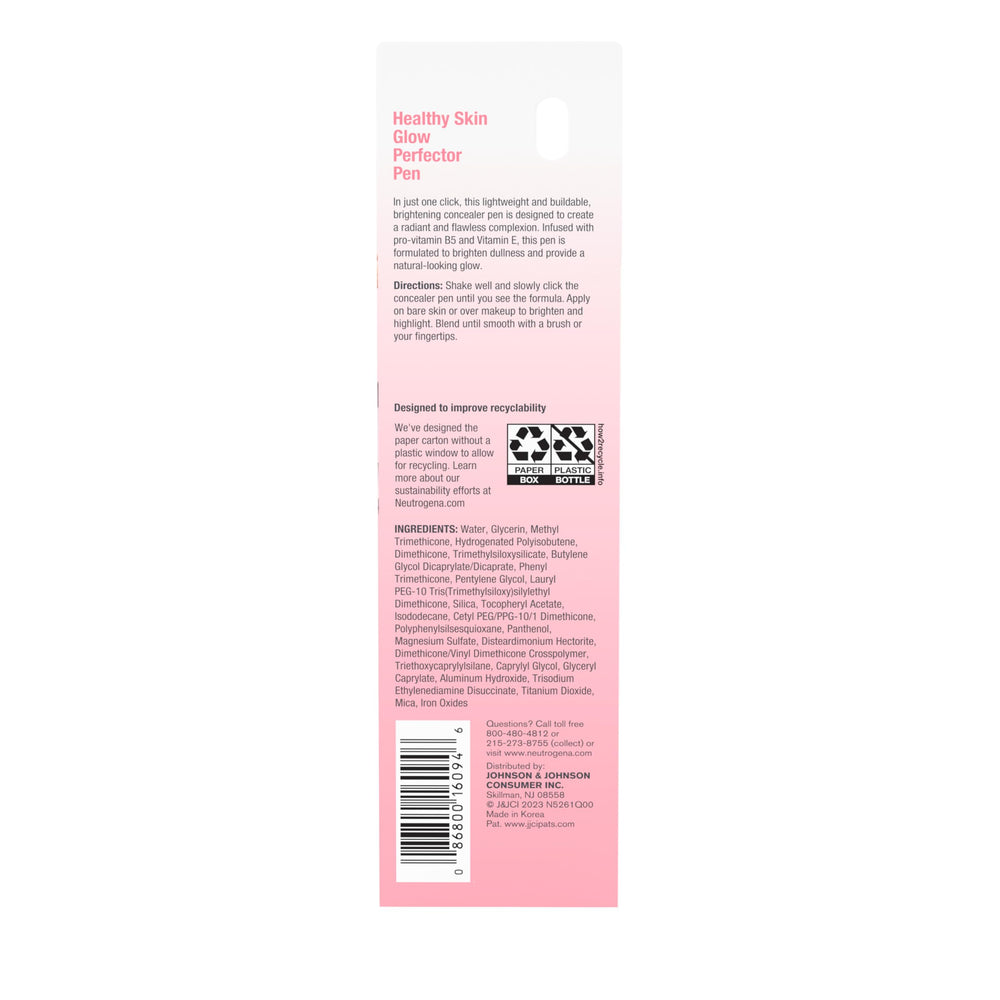 Neutrogena ingredient label close-up showing Pro-Vitamin B5 and Vitamin E benefits