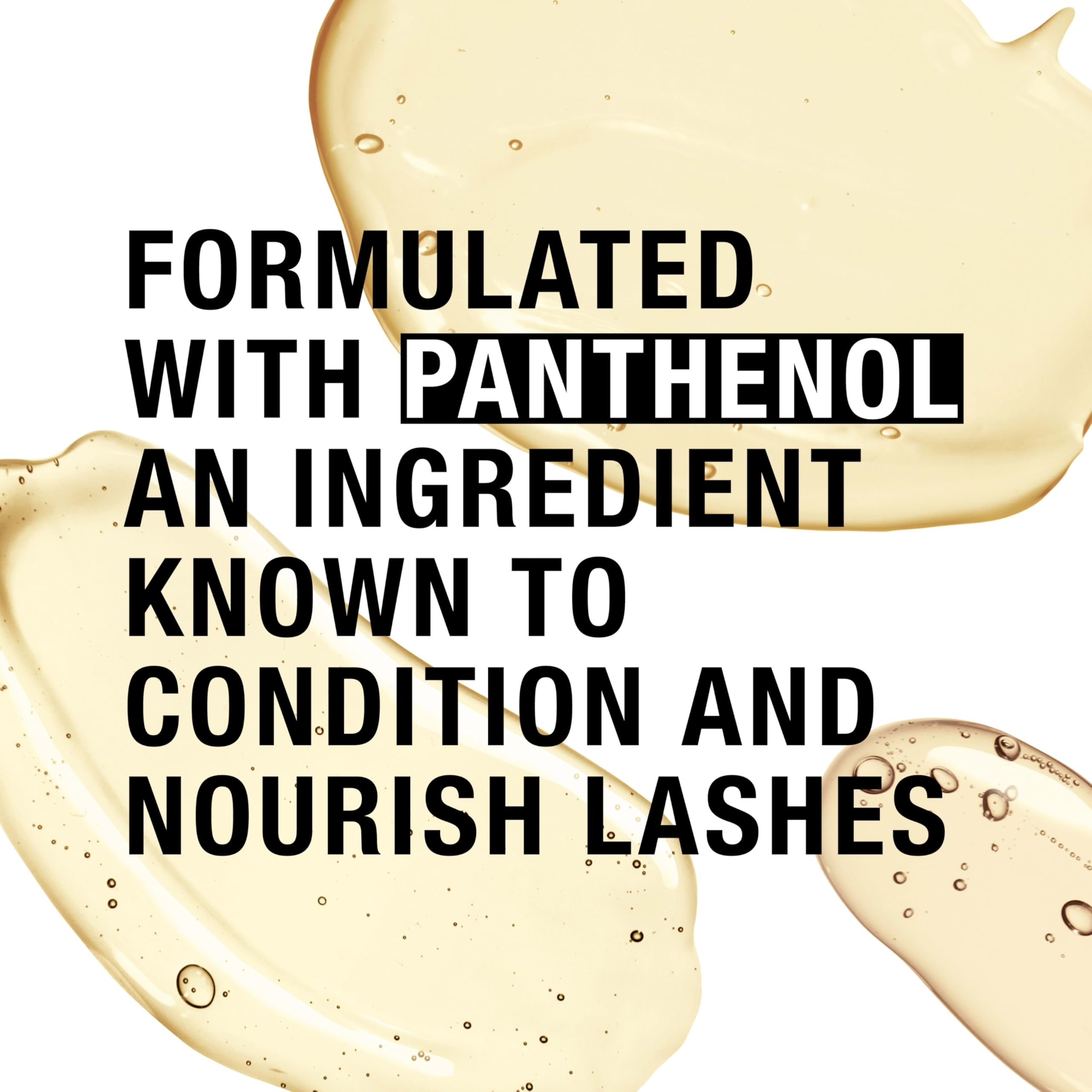 Neutrogena swiped on lashes showing lifted, lengthened result