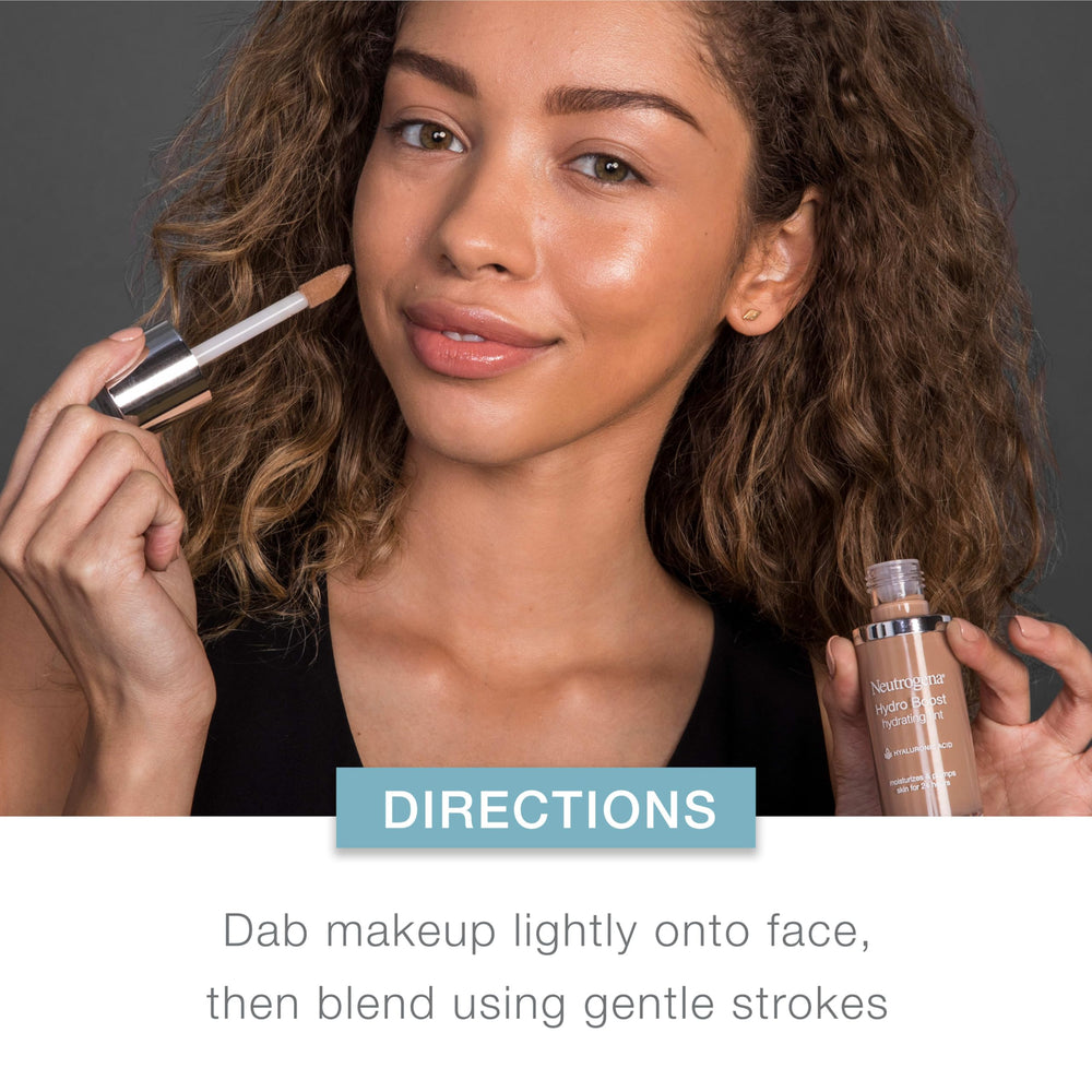 Neutrogena application on face showing even, natural finish benefit