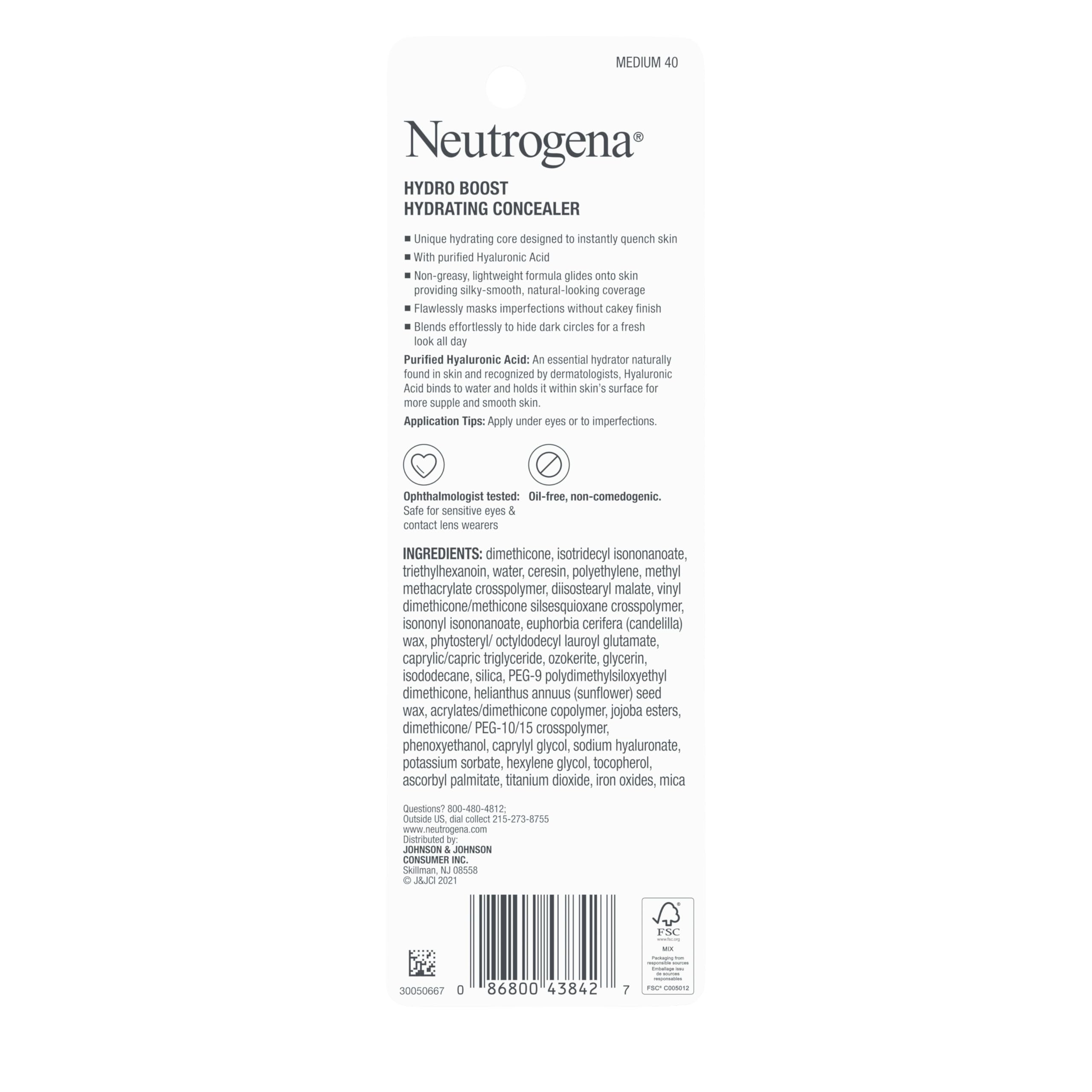 Neutrogena concealer inside a makeup bag ready for on-the-go touch-ups benefit