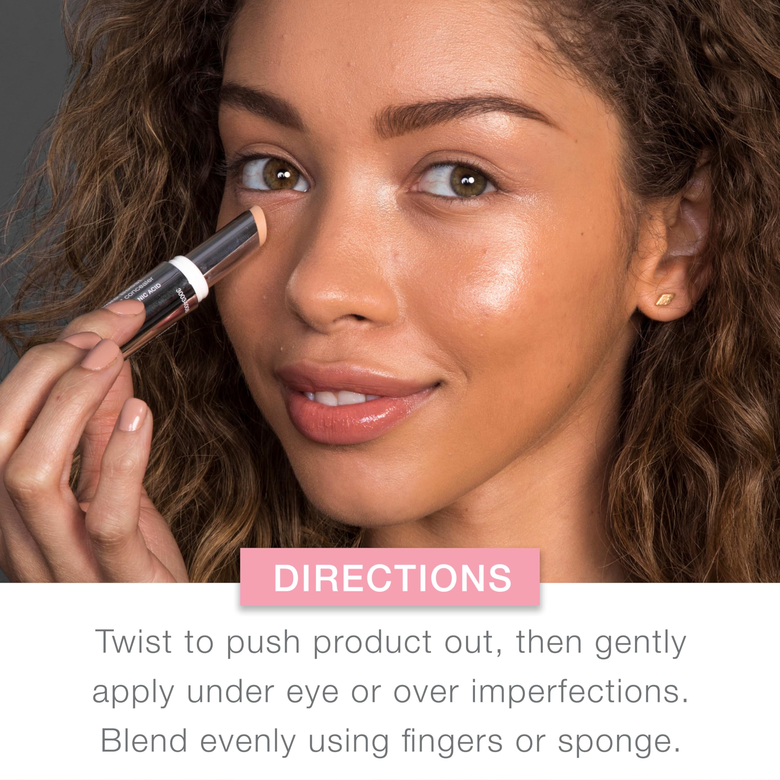 Neutrogena concealer next to coin for scale showing travel-friendly size benefit