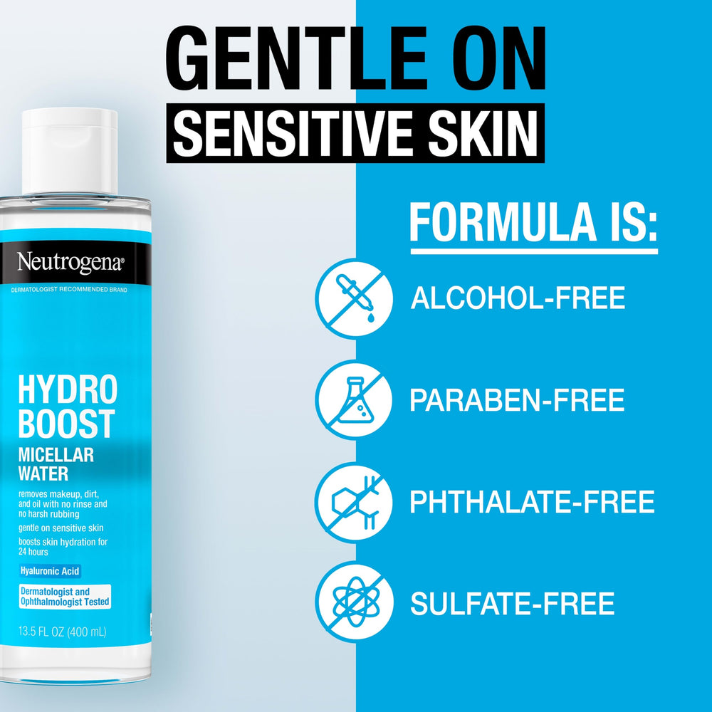 Neutrogena removing eye makeup gently, illustrates safe ophthalmologist-tested performance