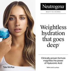 Neutrogena gel texture swiped on skin showing lightweight hydration benefit
