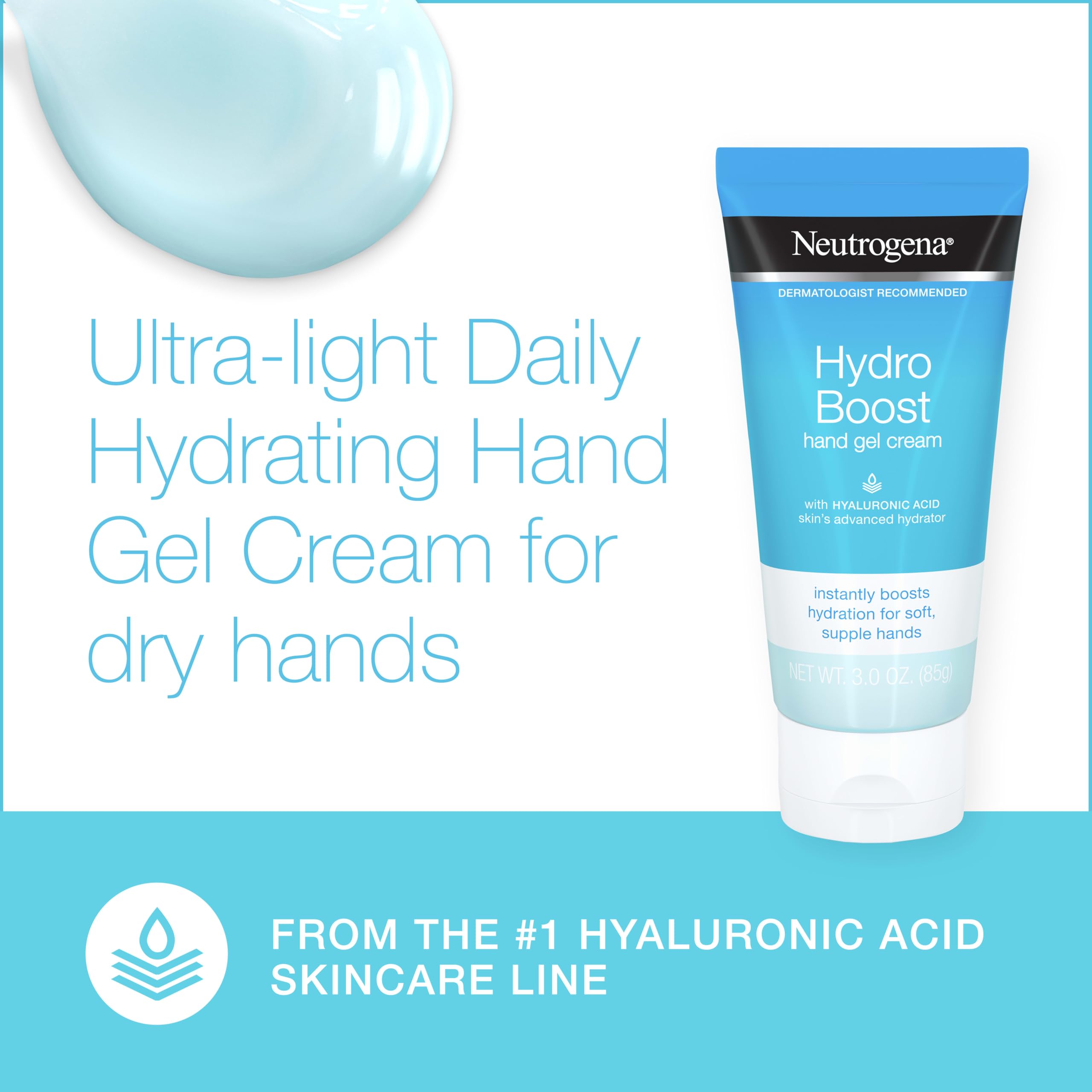 Neutrogena product applied to hands showing instant moisture and softening benefit