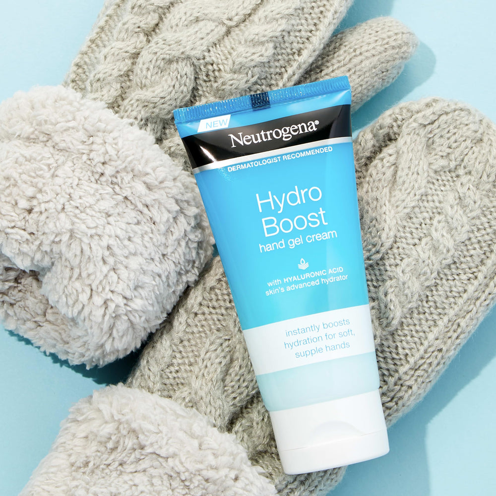 Neutrogena gel-cream texture swatch showing lightweight absorbent finish benefit