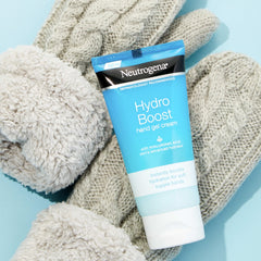 Neutrogena gel-cream texture swatch showing lightweight absorbent finish benefit