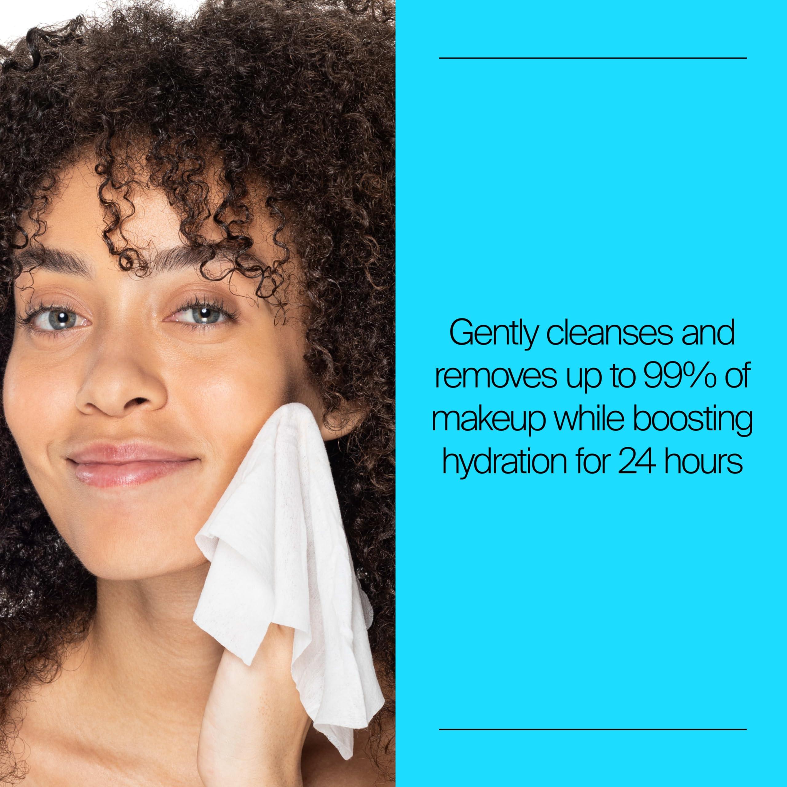 Neutrogena Hydro Boost open pack with a single premoistened wipe ready for quick cleansing