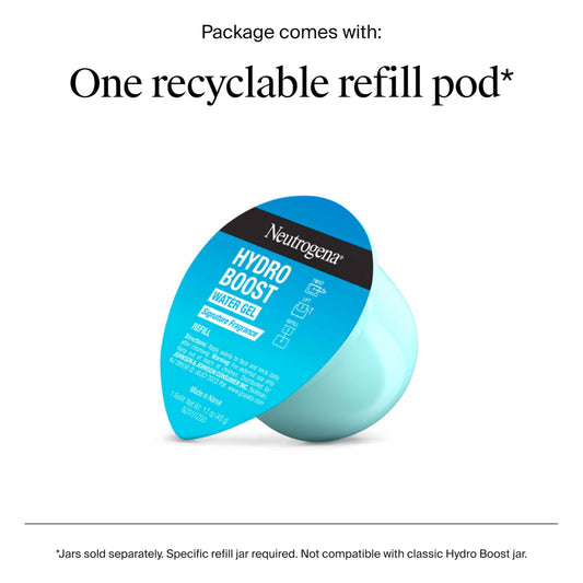 Neutrogena pod top lid close-up with peel tab for simple replacement benefit