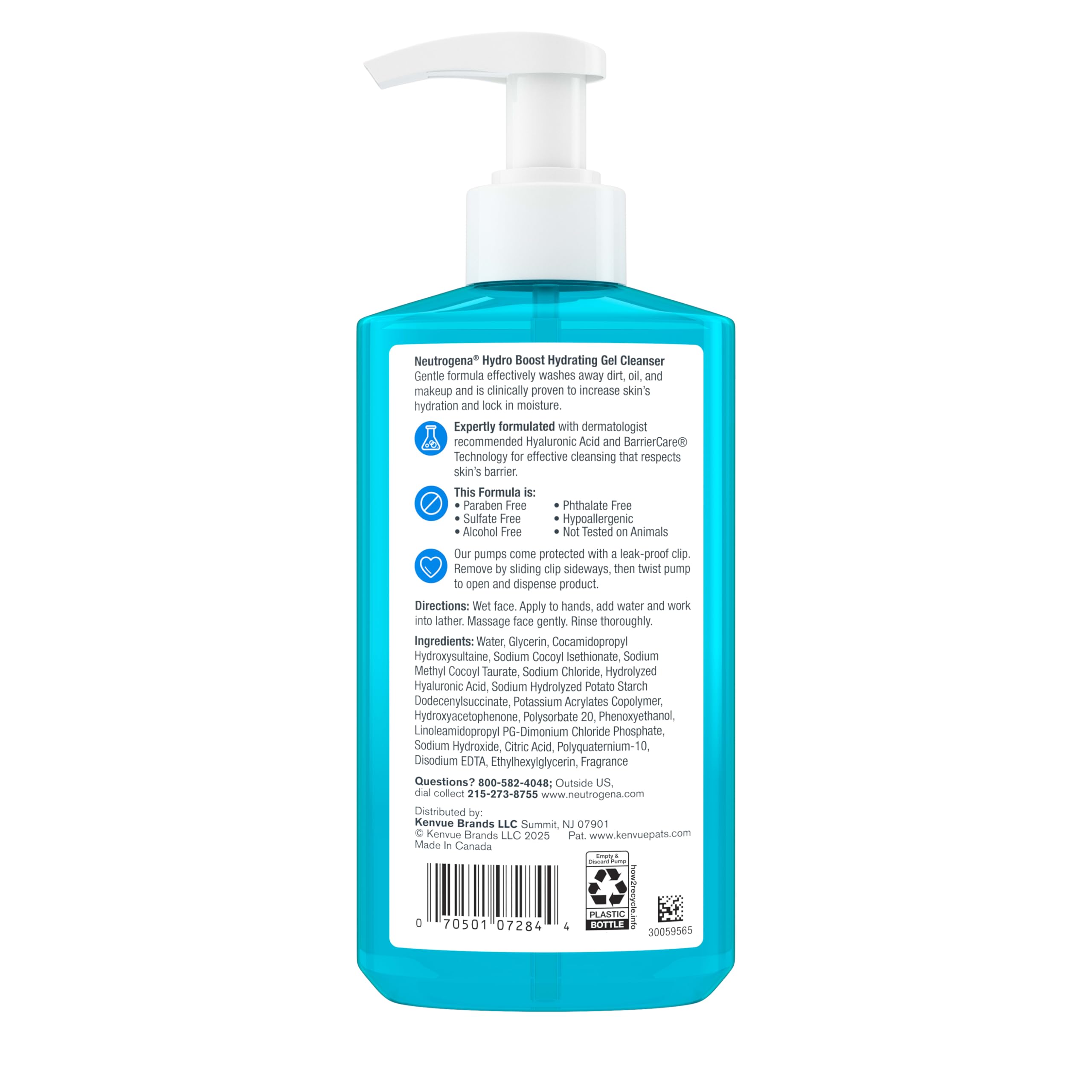 Neutrogena product icons showing cruelty-free and ingredient-free benefits