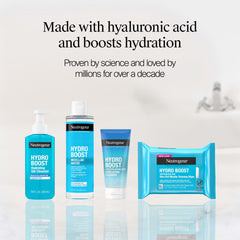 Neutrogena Hydro Boost pack next to travel pouch showing compact size for on-the-go use
