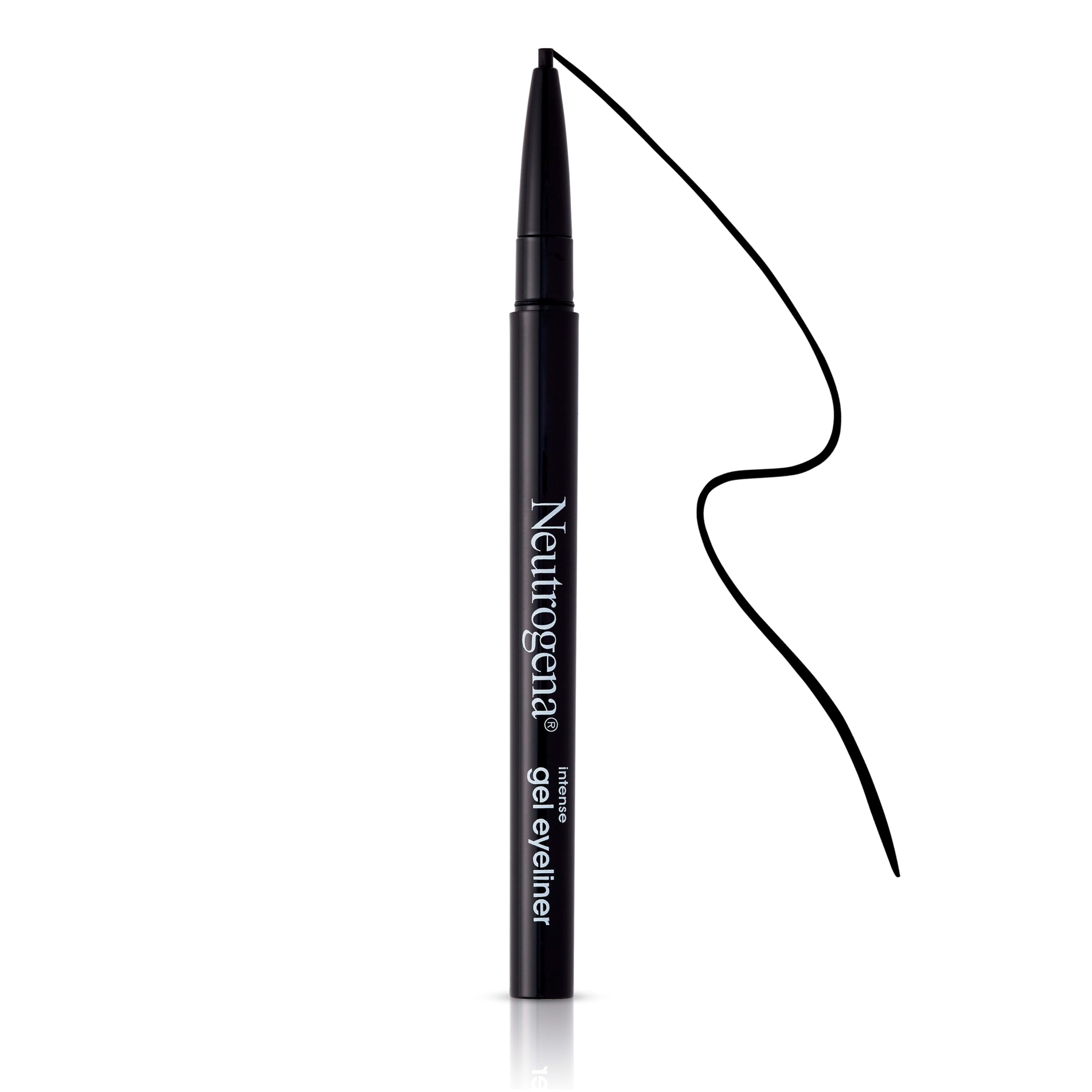 Neutrogena gel eyeliner water drop on set line, shows water-resistant holding power