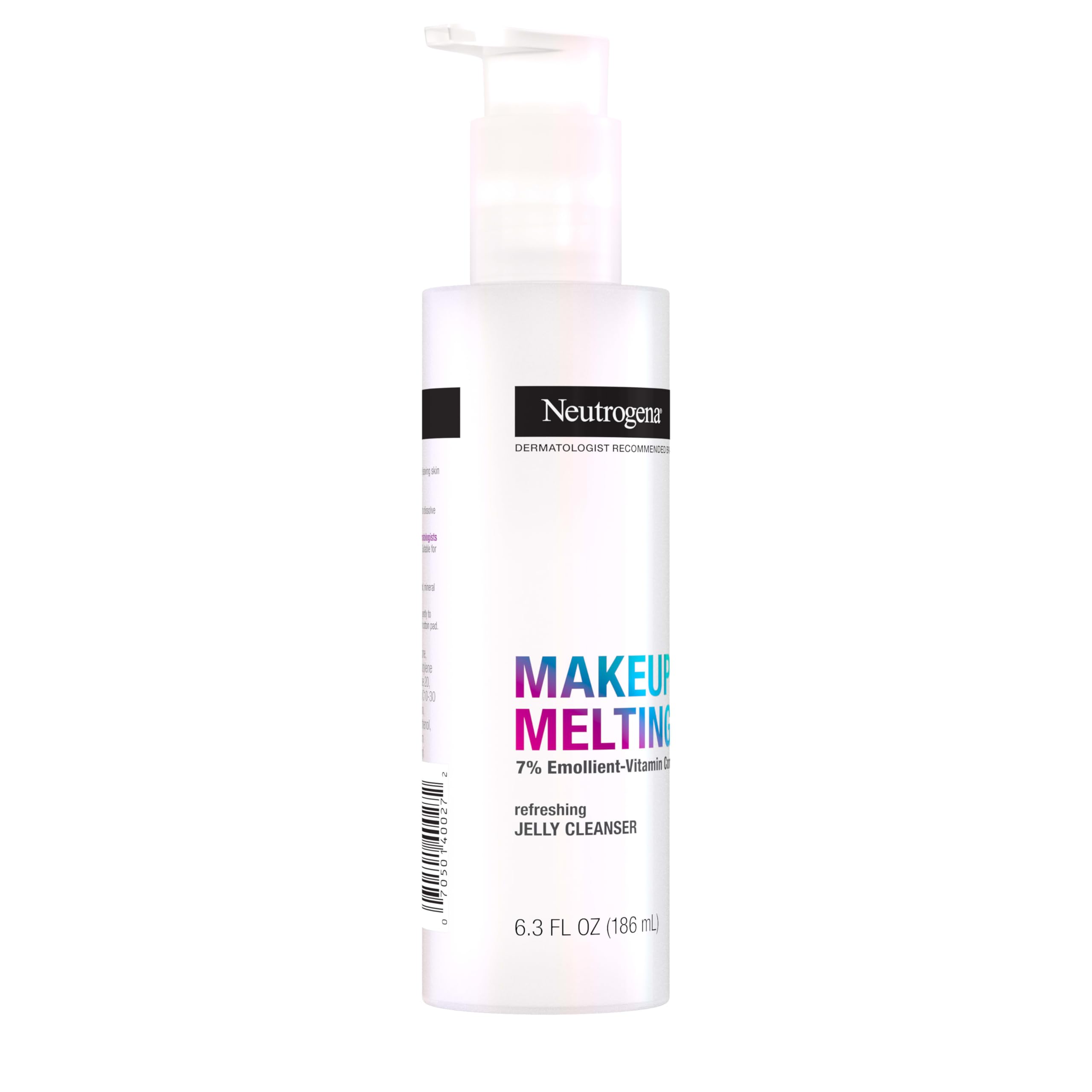 Neutrogena 6.3 fl oz bottle beside a coin for scale shows travel-friendly size
