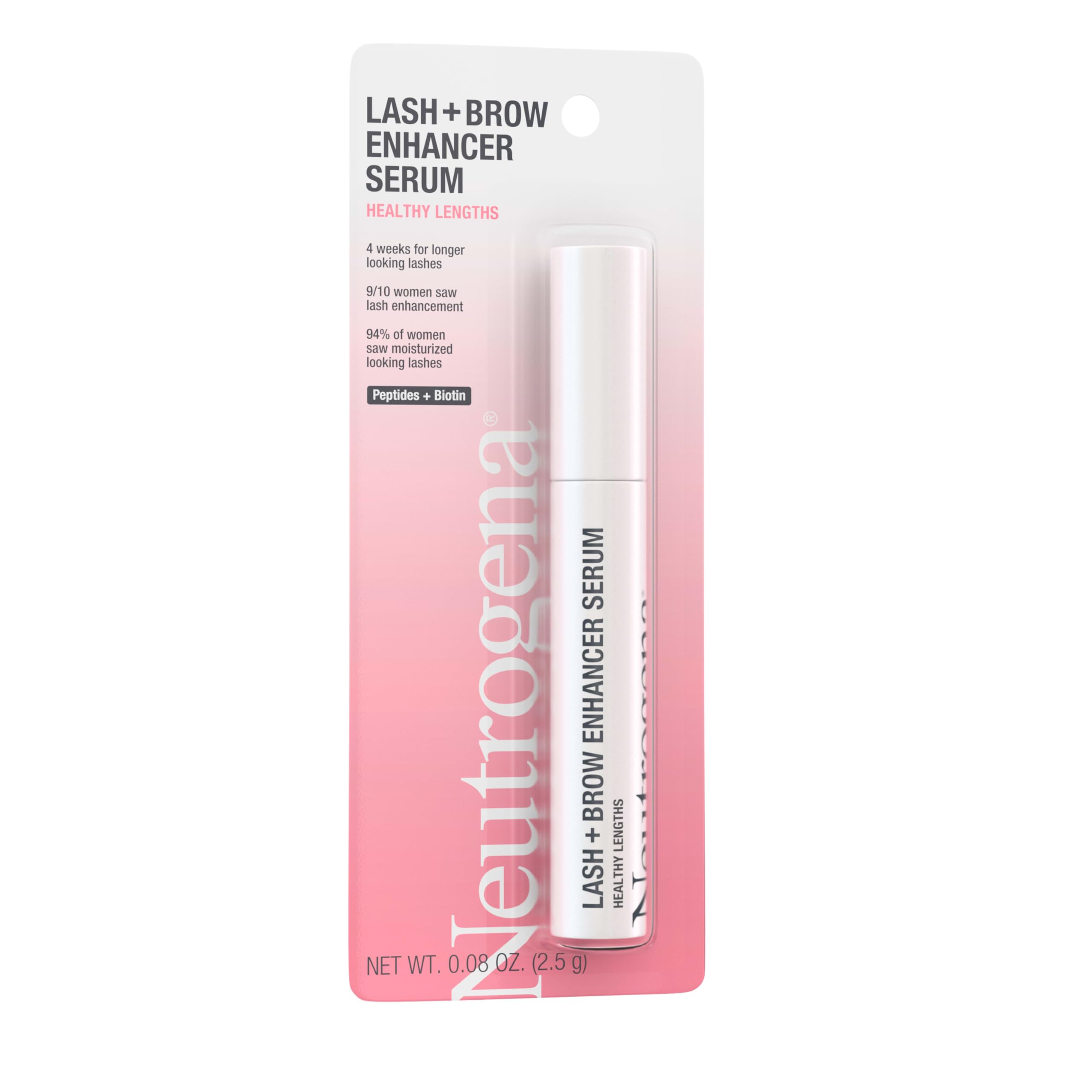 Neutrogena label and ingredients panel highlighting biotin and peptides