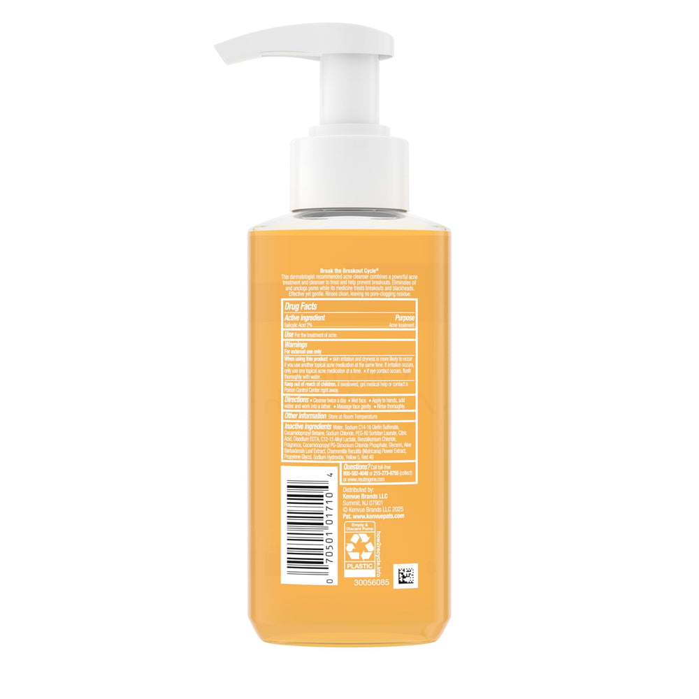 Neutrogena label close-up highlighting active 2% salicylic acid