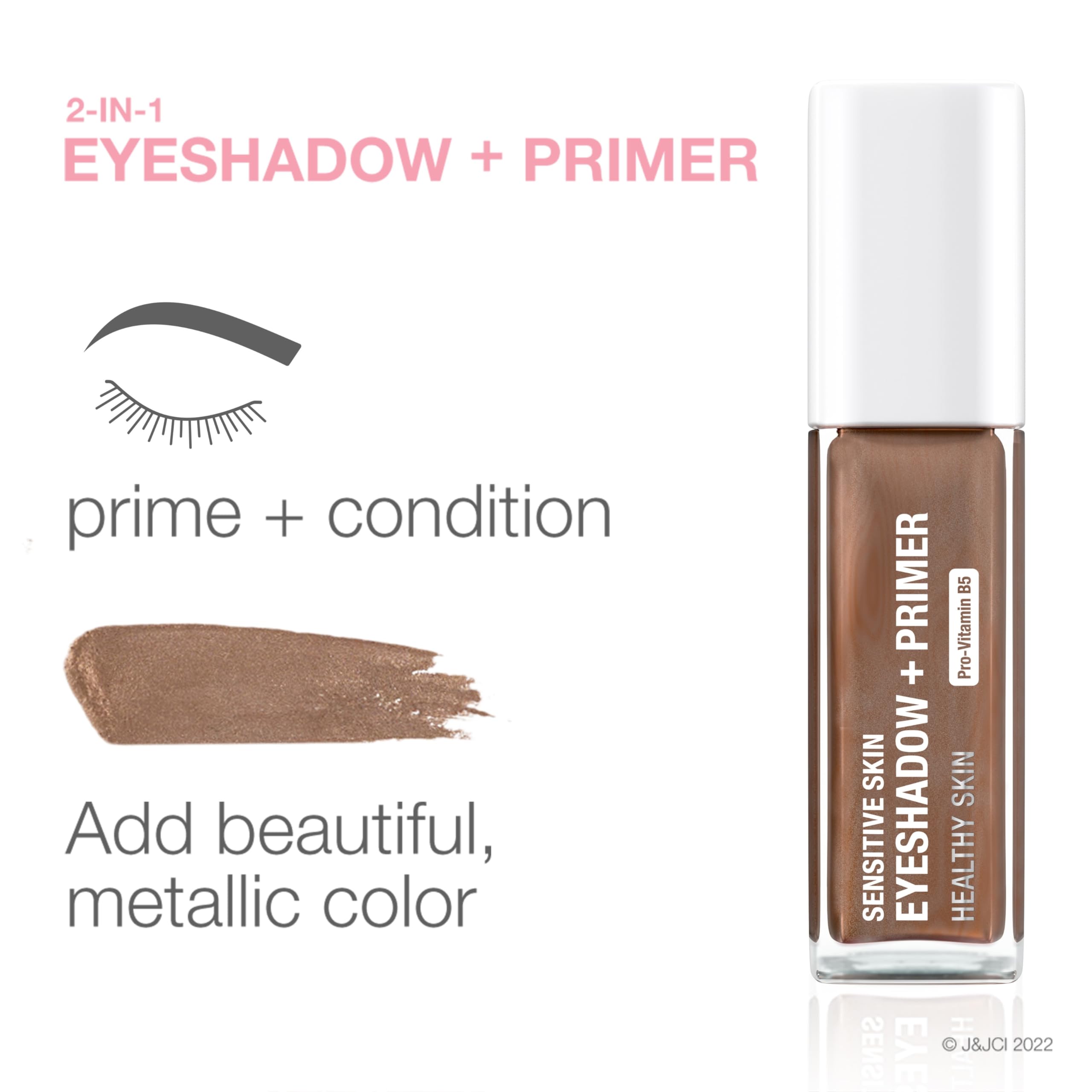 Neutrogena lid application in use demonstrating quick swipe and blended metallic sheen
